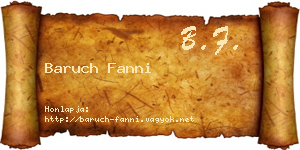 Baruch Fanni névjegykártya